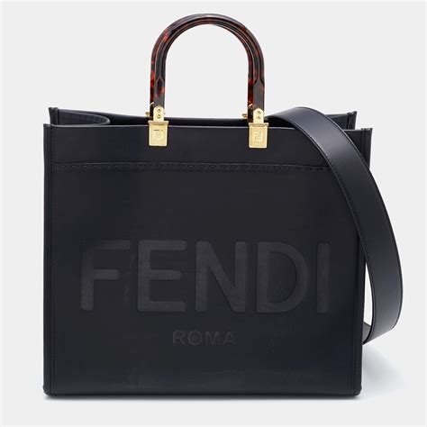 fendi sunshine medium black leather.